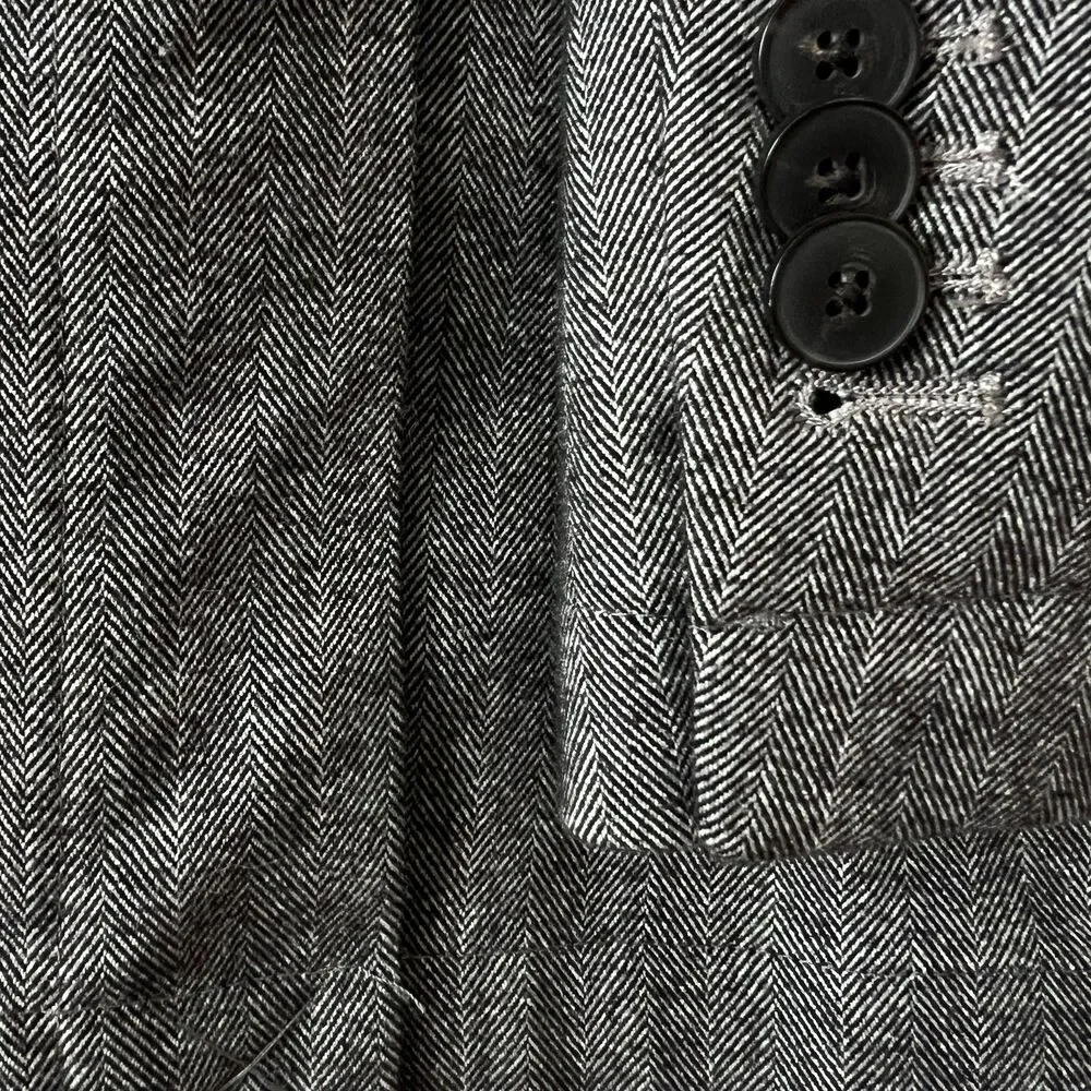 Jos A Bank Reserve Mens Blazer XXL Cotton Herringbone Sport Coat Black White NWT